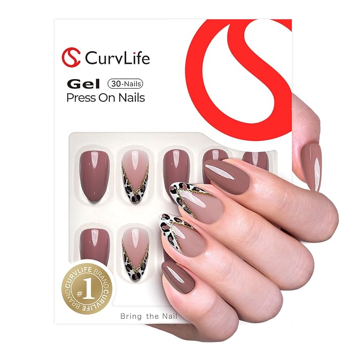 Glitter-Edged Leopard French Tips