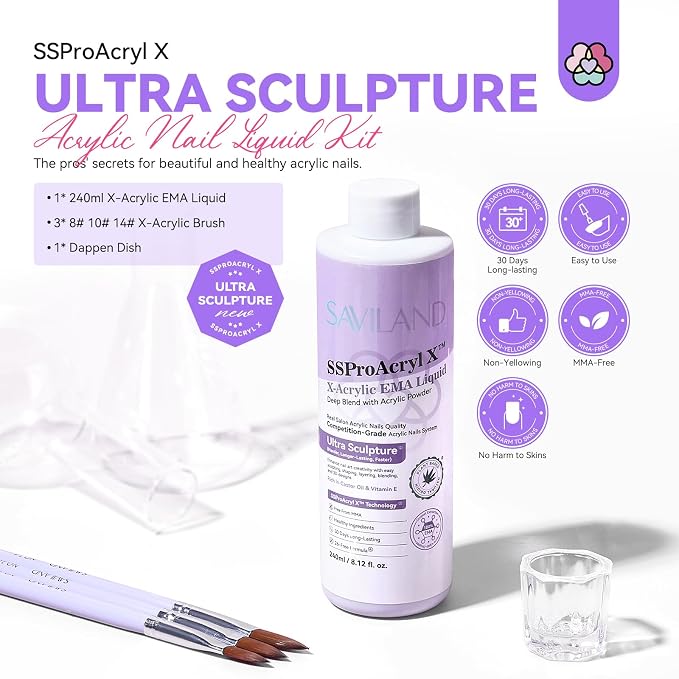 B3-8 oz Liquid Monomer with Brushes