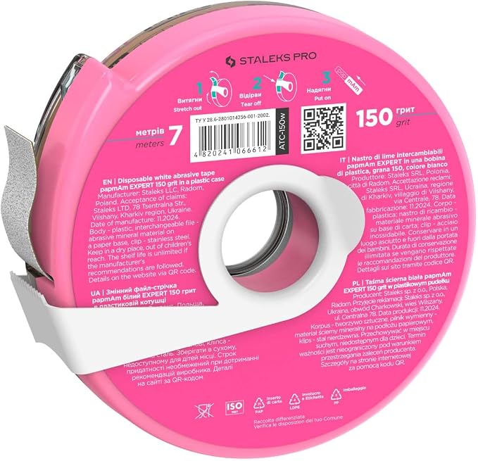 Glueless Abrasive Tape (Papmam) in Plastic Case, 150 Grit