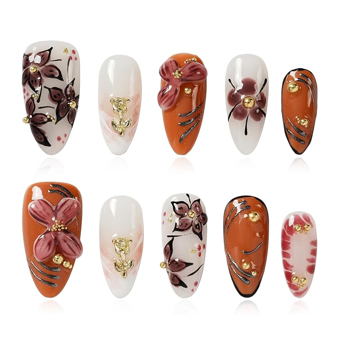 Orange Pink Flower Glaze