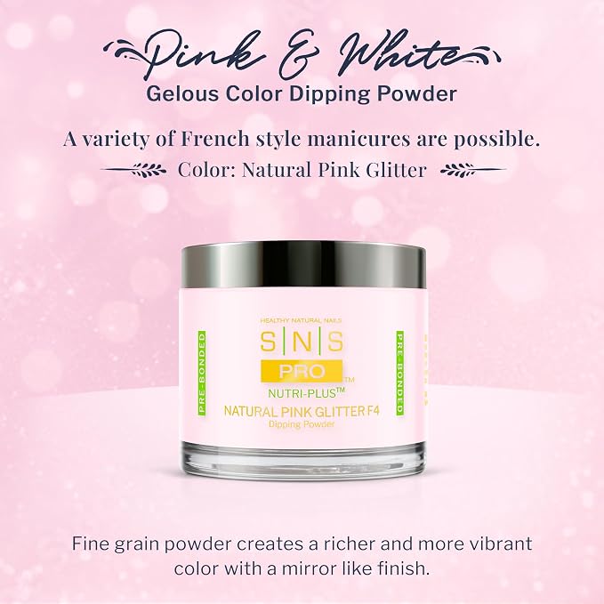 Natural Pink Glitter Dip Powder F4