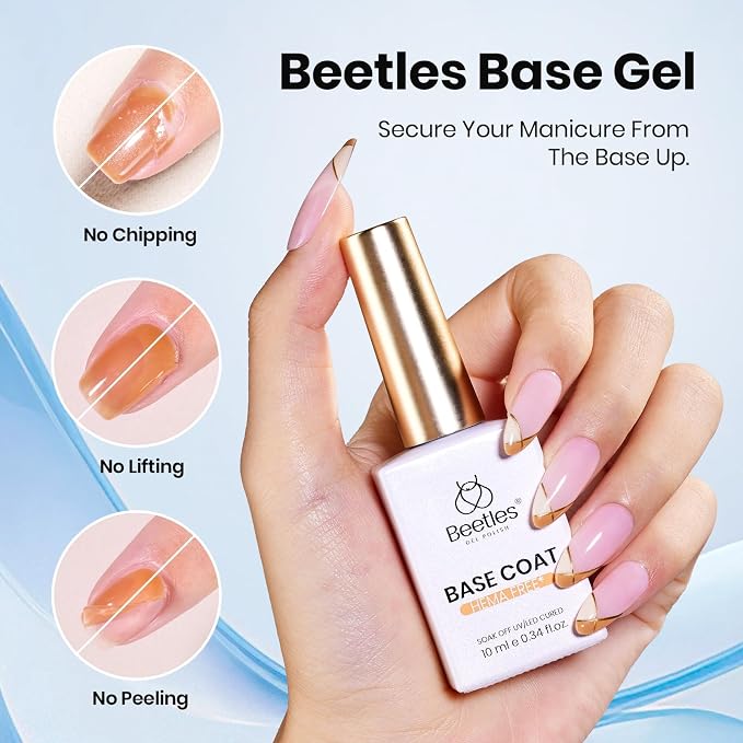 6 Pcs Hema-Free Gel Base & Top Coat & Nail