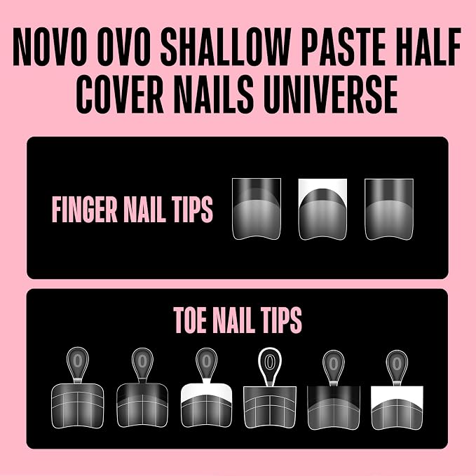 Half Cover Short Square Black French Tip Nail Tips 224