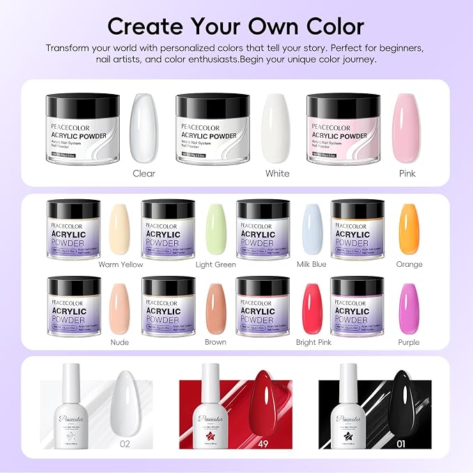Multicolor Collection Acrylic Nail Kit with Drill