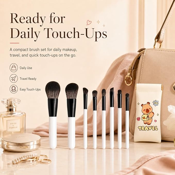 White Makeup Brush Set 8PCS