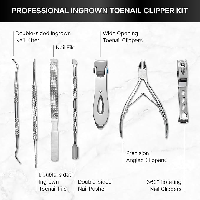 7 Pcs Set (360° Clippers + Cuticle Clipper)