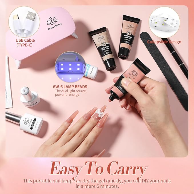 Poly Extension Gel Nail Kit-Nude