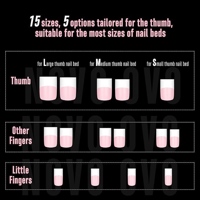 Short Sharp Square Nail Tips Wide White French Tip Milky Pink