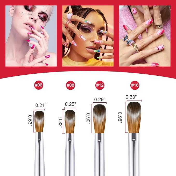 A+4pcs Gradient Red Silver