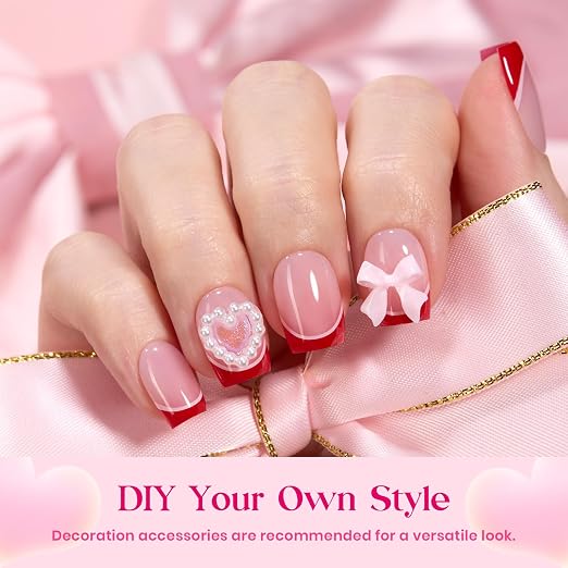 K - Press On Nail Kit | Short Square | Heart Whisper
