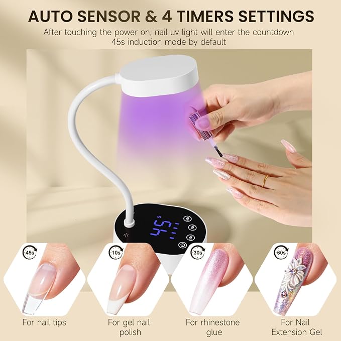 CC-White Gooseneck UV Nail Lamp