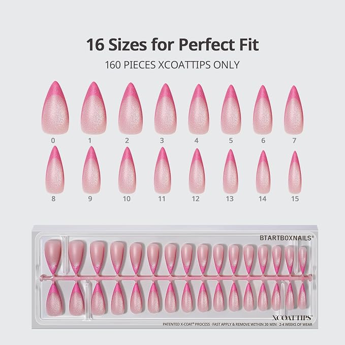 06 L - Stiletto Brighter Pastel French in Cat Eye Base