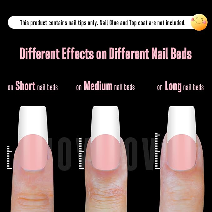Square Wide White French Tip Baby Pink
