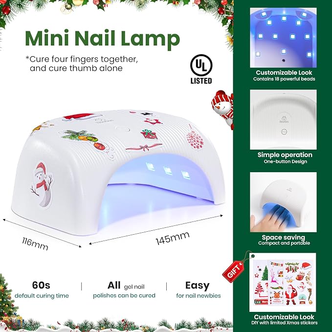 5-Christmas Gel Nail Kit Gifts |80PCS |55 Colors