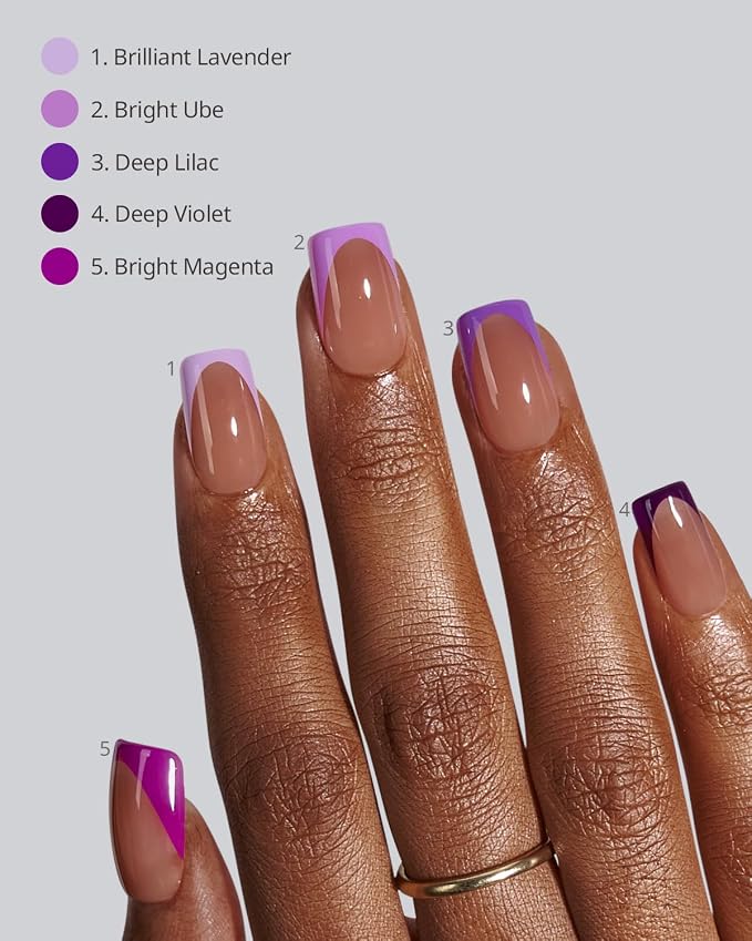04 S - Square Purple French in Brown Base
