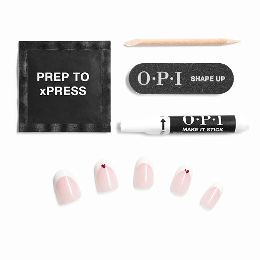 Mon Cherry | Opaque White French Tip with Red Hearts
