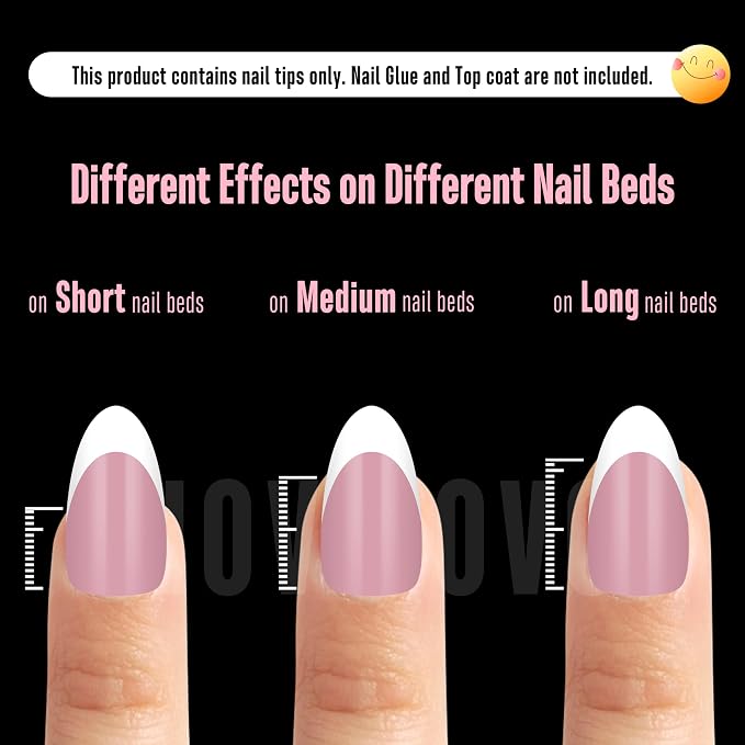 Almond White French Tip Berry Pink