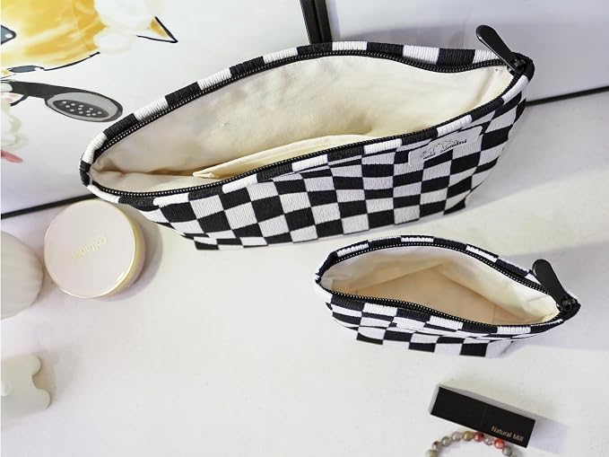 SX098-01 Black White Checkered Corduroy