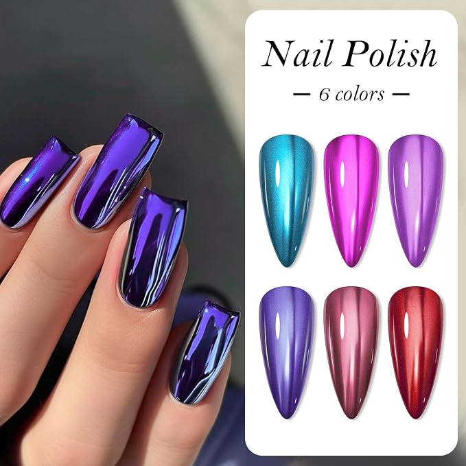 6Pcs Metallic Nail Polish-3