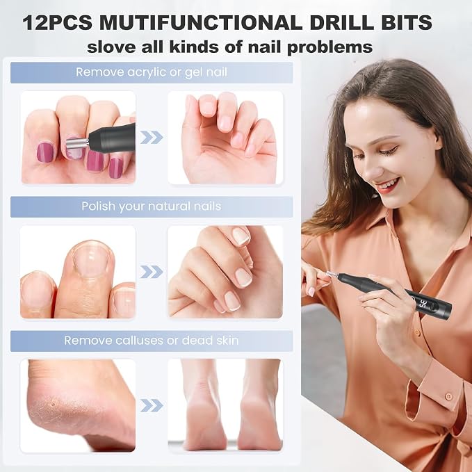 Cordless Grey Nail Drill