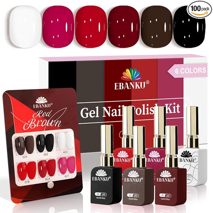 6 Colors, Dark Red White Black Brown