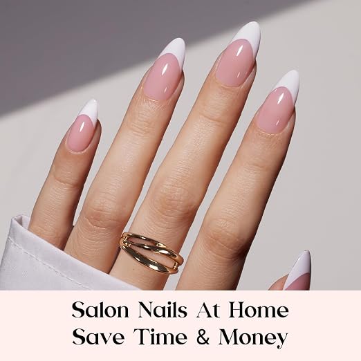 D - Press On Nail Kit | Medium Amlond | Pink French