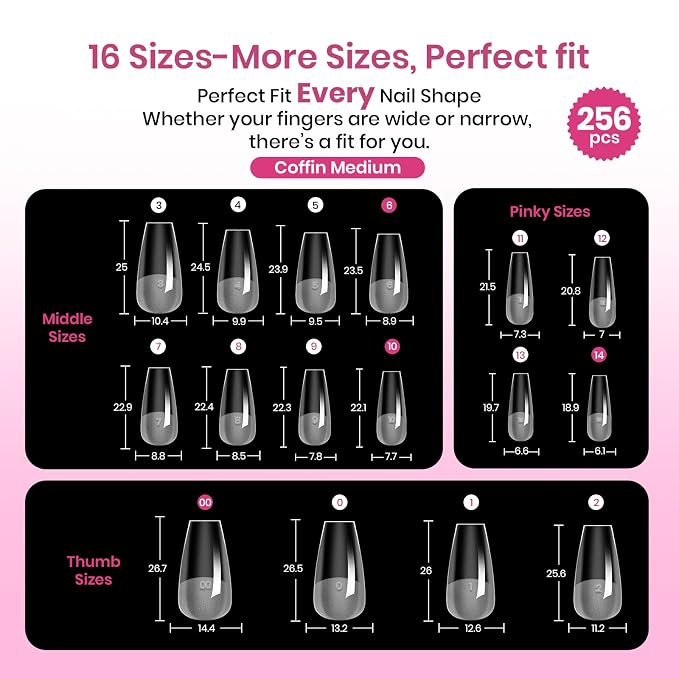0 - Tipex Lite Nails Only | Medium Coffin | 256
