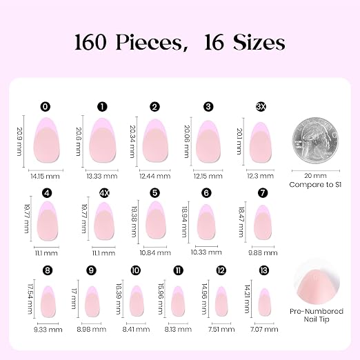 5 - Press On Nails Only | Short Amlond | Purple French