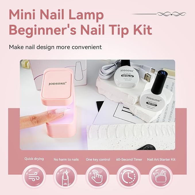 Lamp Clear Nail Tips-Long Almond-1