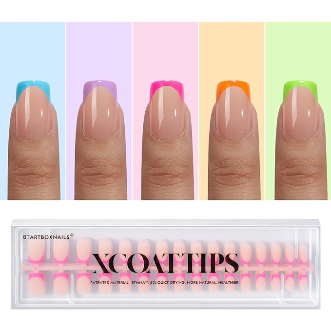 01 S - Square Brighter Pastel French in Peach Base