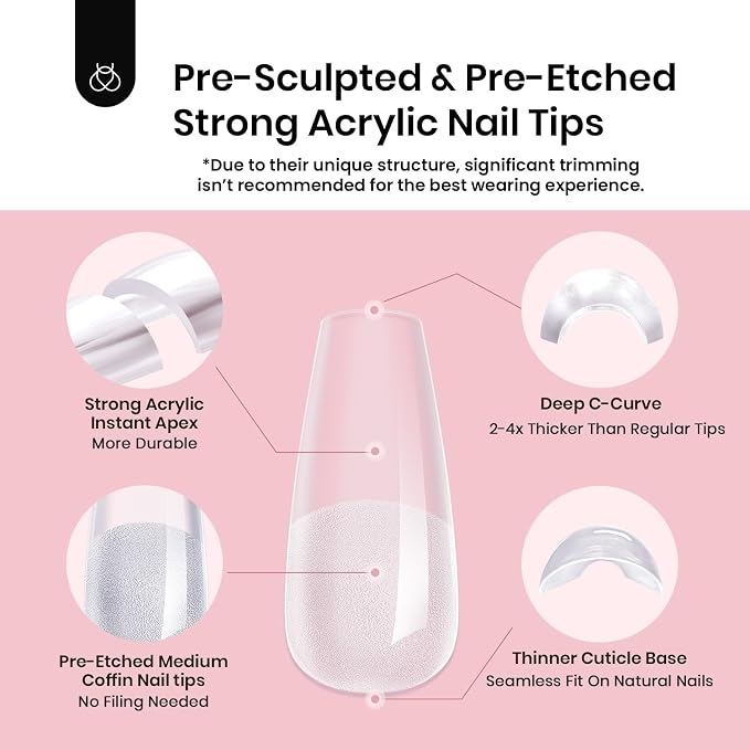 1 - Tipex Nails Only | Medium Coffin | 512