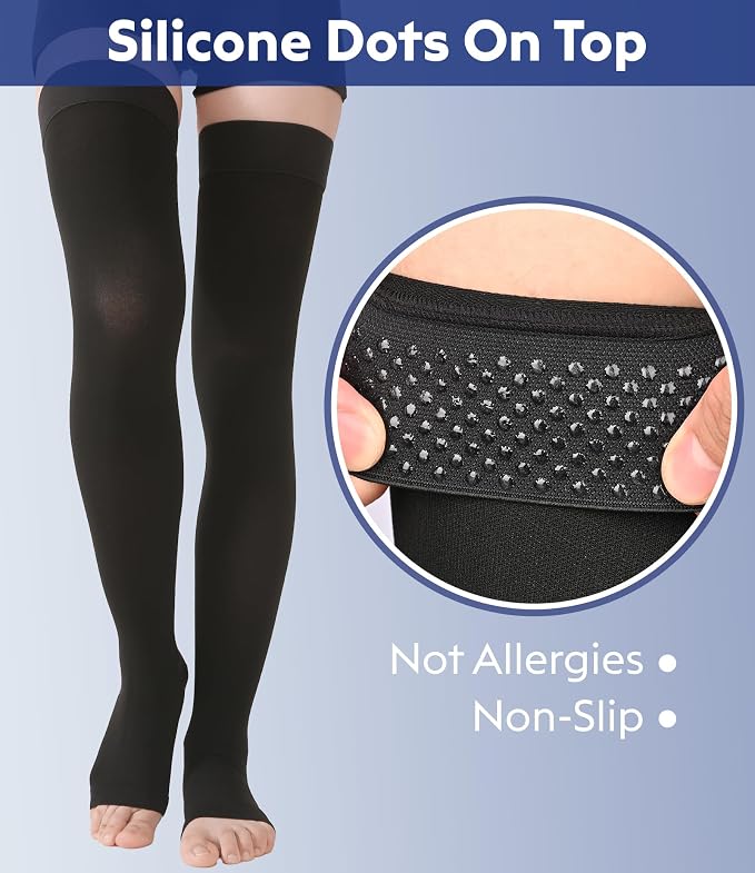 20-30mmhg Black Open Toe