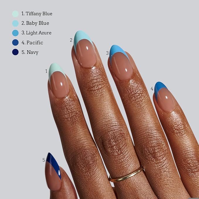 03 S - Almond Blue French in Brown Base