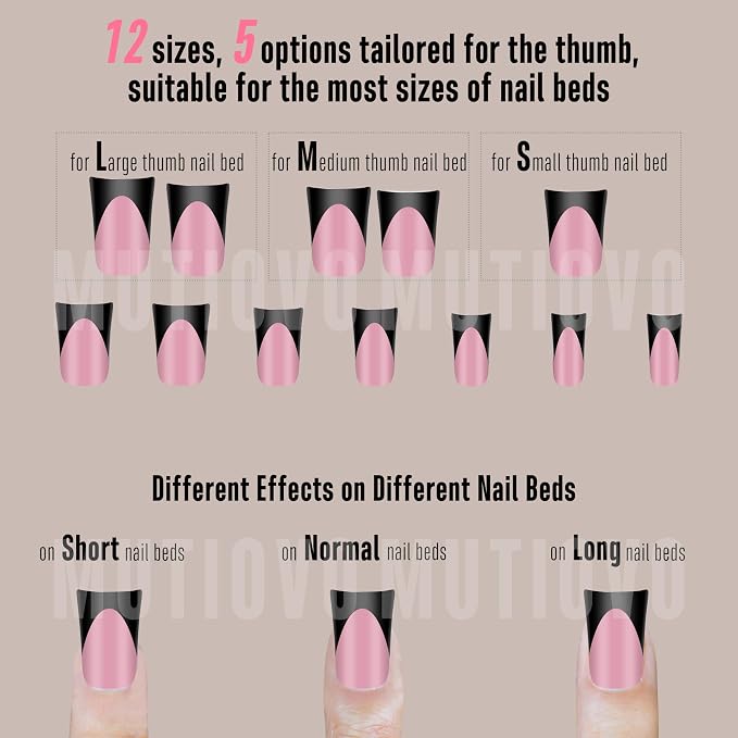 Duck Nails Short Black Berry Pink French Tips