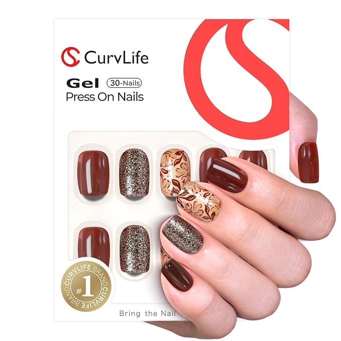 Brown Floral and Glitter