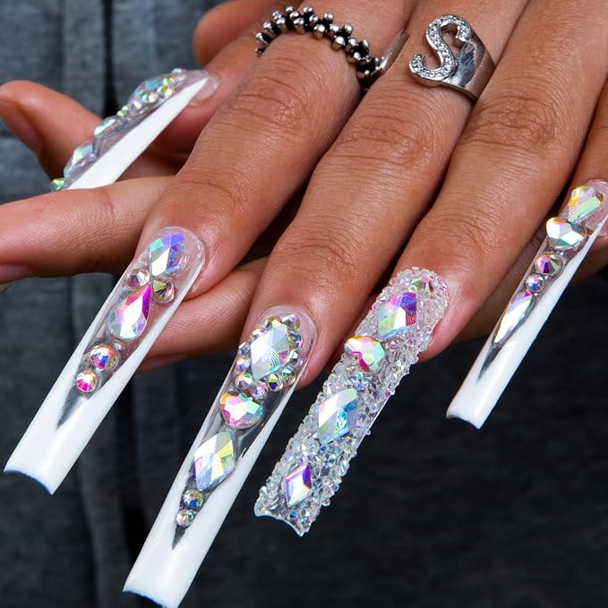 Candy Diamonds & White French Tip