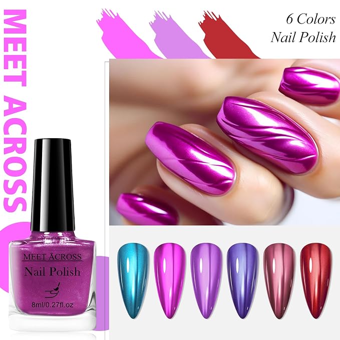 6Pcs Metallic Nail Polish-3