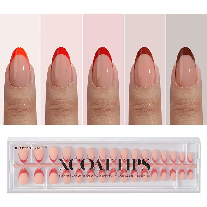 05 S - Almond Red French in Nude Base