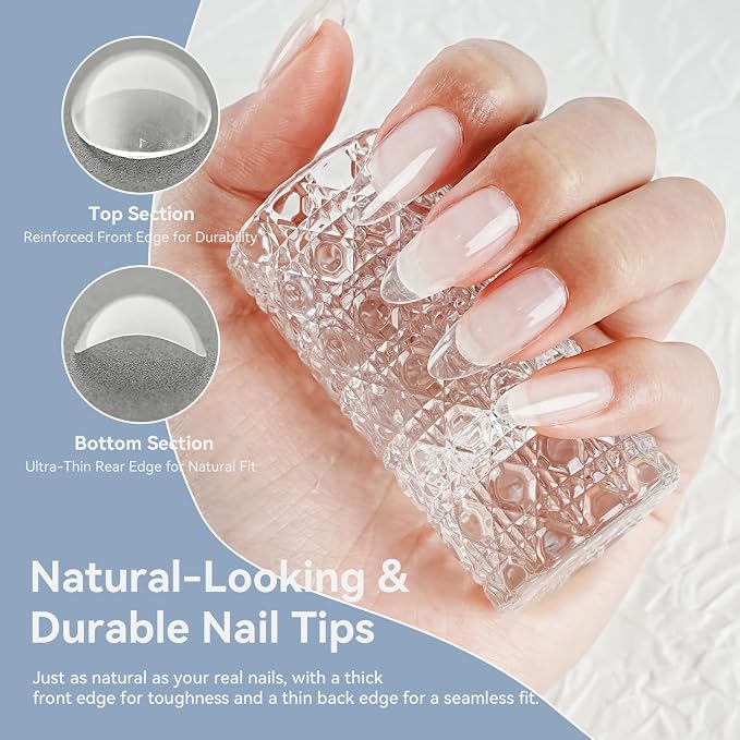 Lamp Clear Nail Tips-Short Water drop-1
