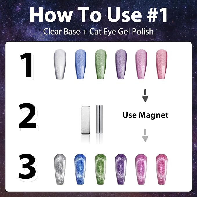 Cat Eye Gel Polish Set - 6 Colors (9D)