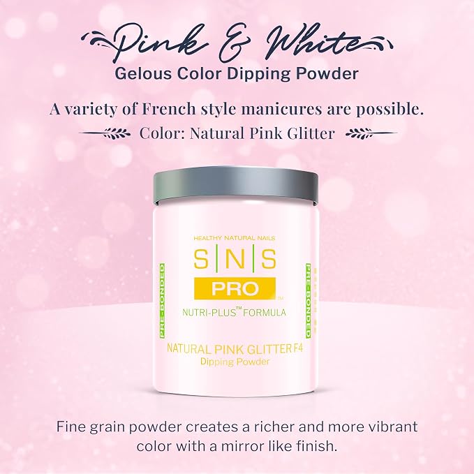 Natural Pink Glitter Dip Powder F4