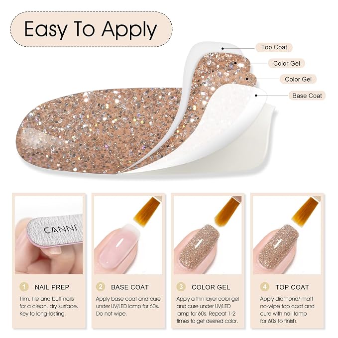 Champagne Silver Rose Gold Glitter Set-Hk