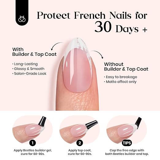 1 - Press On Nails Only | Long Square | Pink French