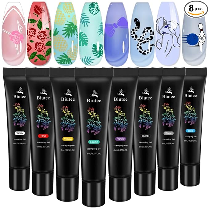 8 pcs Nail Stamping Gel