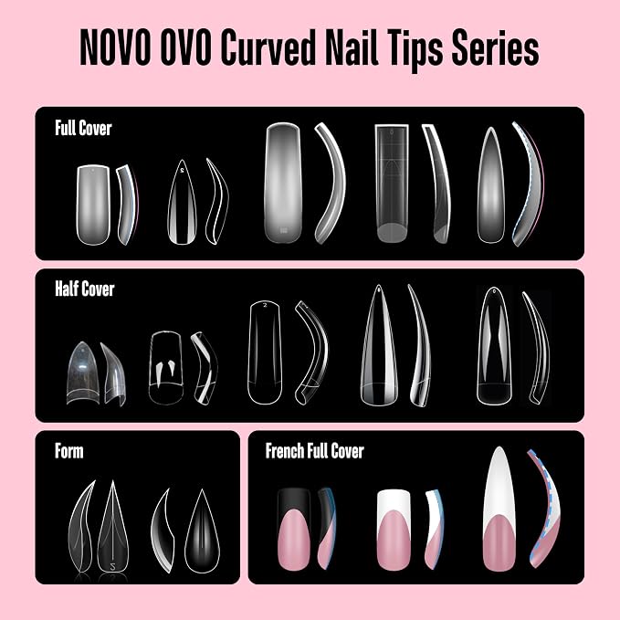 XXL Stiletto Almond Curved Berry Pink French Tip