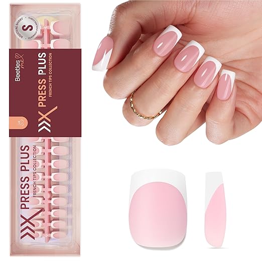1 - Press On Nails Only | Short Squoval | Pink French