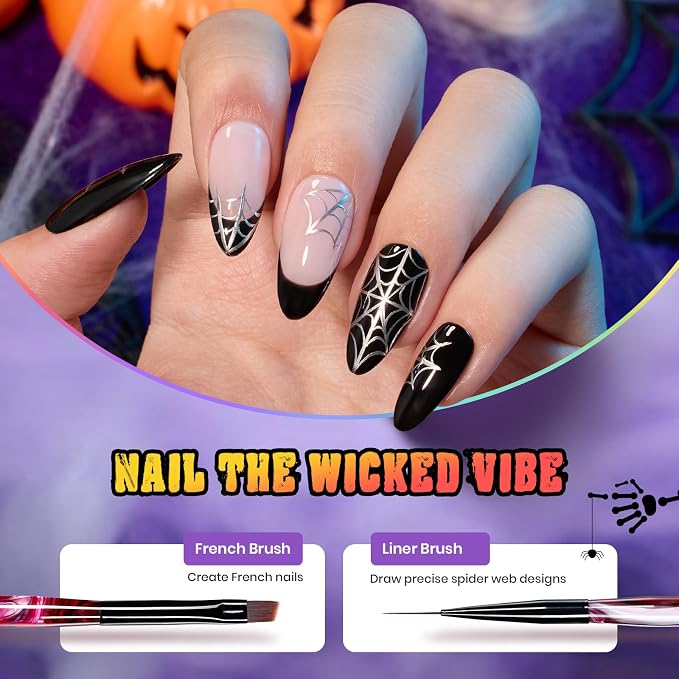 9-Versatile Nail Art Brushes | 6pcs Rainbow Pastel