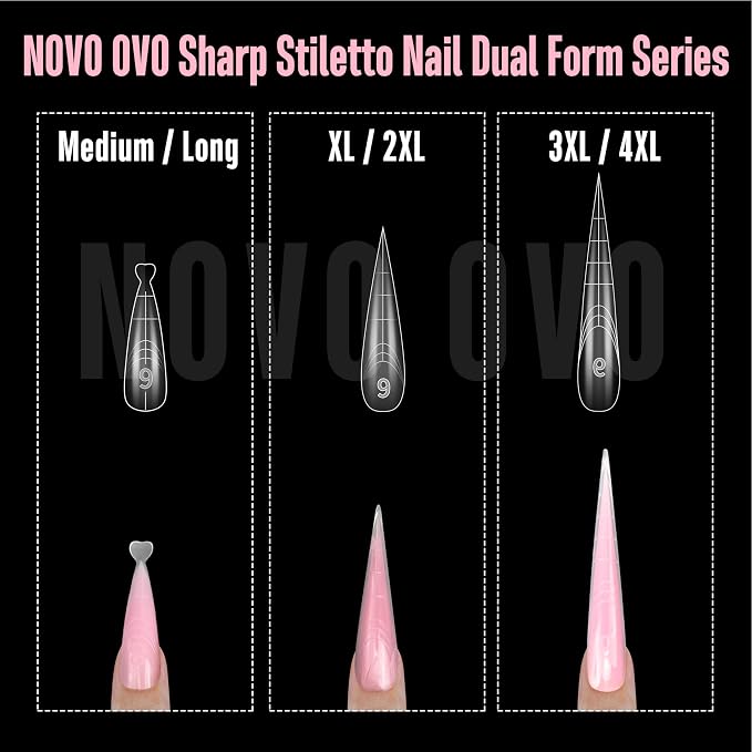 Stiletto XXXXL XXXL Nail Dual Form for Polygel 70