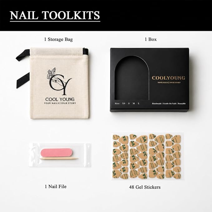 Blue press on nails