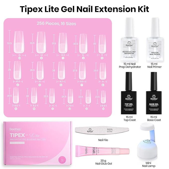 3 - Tipex Lite Nails Kit | Long Square | 256